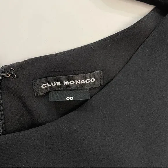 Club Monaco Quynh Asymmetrical Midi Dress | Black | Size: 00 - Picture 7 of 9